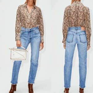 MOUSSY VINTAGE JEANS Size 29 Straight Leg Blue Denim Cropped
